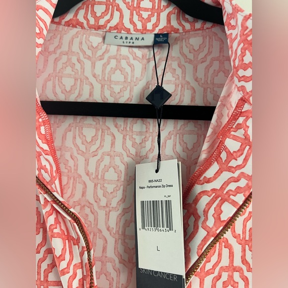 NWT CABANA LIFE CORAL SHIFT DRESS LARGE - Picture 3 of 3